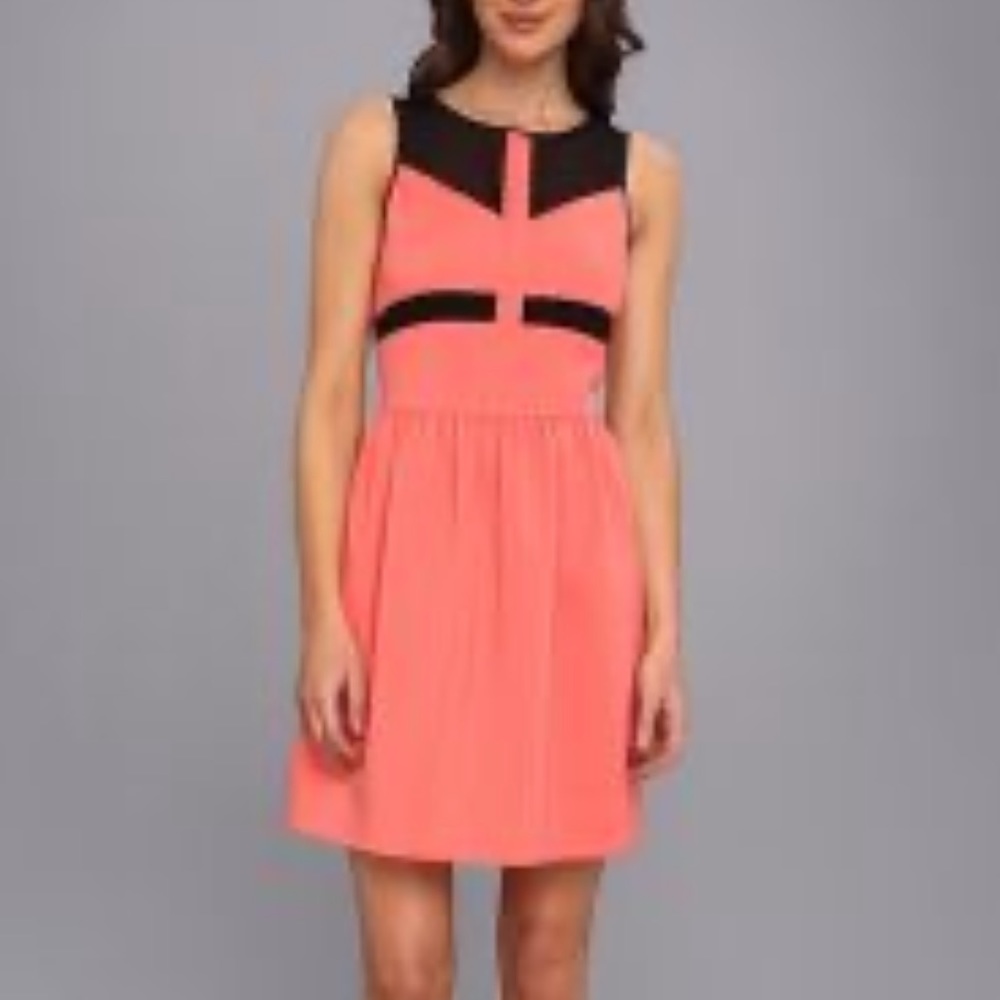 NWT Kenzie Pink Grapefruit and black dress